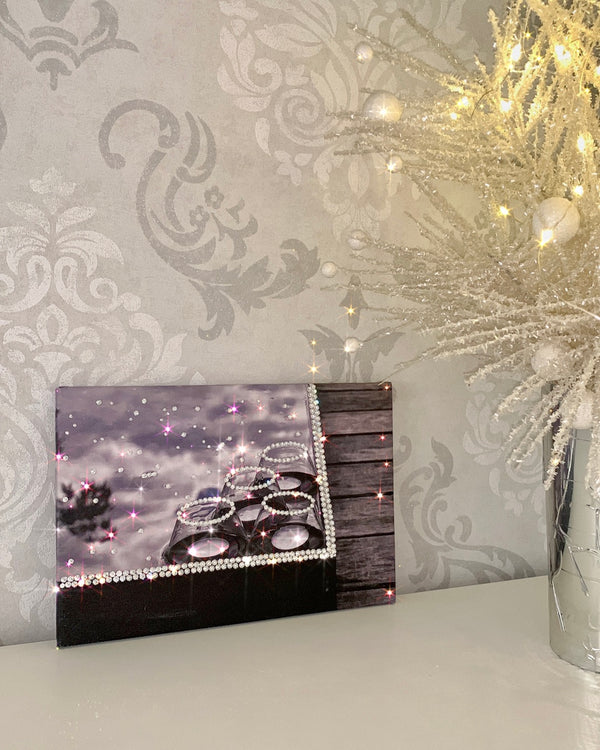 Swarovski crystal-embellished FLOATING CANDLES canvas wall art