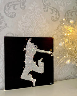 Swarovski crystal-embellished DANCING GIRL canvas wall art