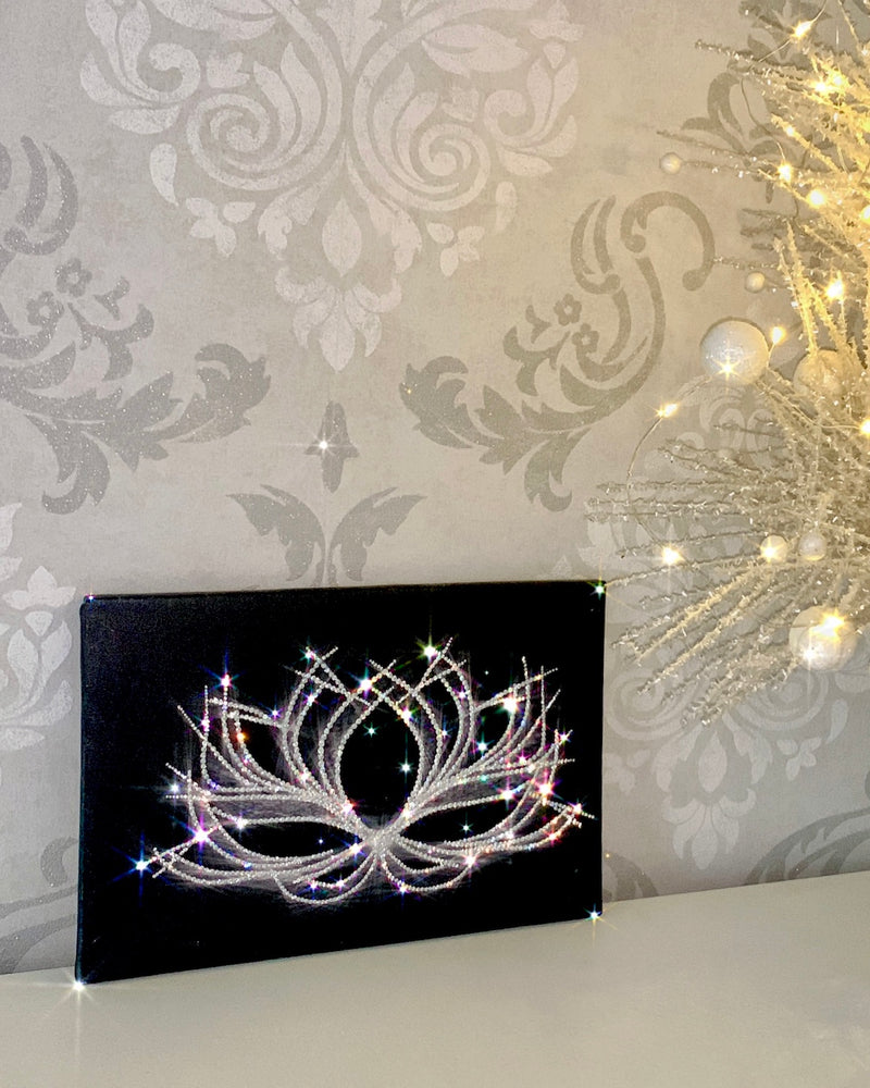 Swarovski crystal-embellished WATER LILY canvas wall art
